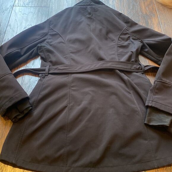 Betsey Johnson Double Breasted Belted Rain Jacket trench coat fleece lined EUC - Picture 9 of 11